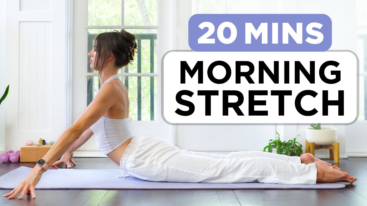 20 Min Easy Morning Yoga Stretches for Sore Muscles & Tension Relief